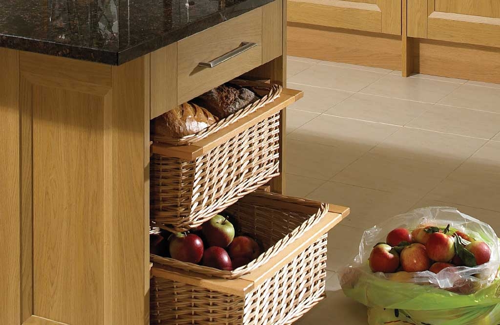 Kitchen Wicker Basket Drawers With Beech Runners